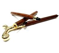 Canne de marche en bois faite à la main pour homme/femme Doré et marron