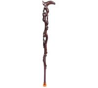 Canne de marche en bois massif, béquilles pour personnes âgées, bâton de marche en bois massif, déambulateur, noir et ébène creux sculpté 89 cm de long disponible selon les besoins tronqués par