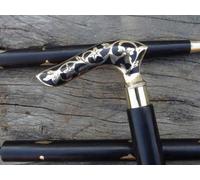 Canne de Marche en Bois Style Victorien avec poignée en Laiton Antique