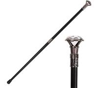 Canne de marche en métal avec tête de diamant en cristal pour le réveillon du Nouvel An, accessoire de sceptre royal de 90 cm