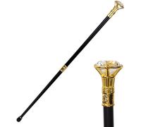 Canne de marche en métal avec tête de diamant en cristal pour le réveillon du Nouvel An, accessoire de sceptre royal de 90 cm