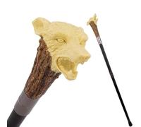 Canne de Marche en Racine D'arbre à Tête de Loup, Canne de Luxe pour Homme et Femme Antidérapante et Amovible, pour Cosplay Style Vintage et Fêtes 94 Cm