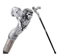 Canne de Marche en Résine Argentée Avec Tête de Lion, Canne de Luxe pour Homme et Femme, Sceptre Antidérapant Amovible Style Vintage Cosplay 93 Cm