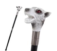 Canne de Marche en Résine Avec Tête de Loup Aux Yeux Rouges, Canne de Luxe pour Homme et Femme, Sceptre Antidérapant Amovible Style Vintage Cosplay 93 Cm