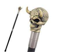 Canne de Marche en Résine Avec Tête de Taureau et Corne, Canne de Luxe pour Homme et Femme, Sceptre Antidérapant Amovible Style Vintage Cosplay 93 Cm(Yellow)