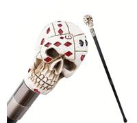 Canne de Marche en Résine Blanche à Motif Tête de Mort, Canne de Luxe pour Homme et Femme Antidérapante et Amovible, pour Cosplay Style Vintage et Fêtes 94 Cm