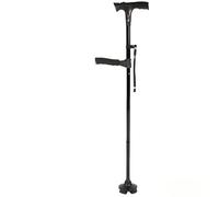 Canne de marche fine en aluminium mettant en évidence les cuisses carrées, LED lumineuses et bouton d'alarme pour la sécurité nocturne des retraités contre les bâtons glissants