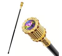 Canne de Marche Incrustée de Rose Doré, Canne Décorative Élégante de 94 Cm, Style Gentleman Avec Pommeau et Crosse