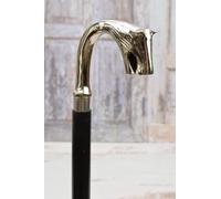 Canne de marche nautique en laiton avec tête de loup - Cadeau pour homme et femme - 91,4 cm - Finition en laiton et noir