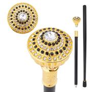 Canne de Marche Ornée Strass, Bâton en Métal Style Vintage et Luxueux pour Hommes Femmes, Idéale pour Les Fêtes, Déguisements