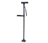 Canne de marche pliable avec lampe torche et alarme de sécurité - Bâton orthopédique léger en aluminium (400 g) réglable avec base antidérapante - Béquille de voyage pour personnes âgées et randonnée