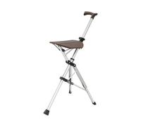 Canne de marche pliable avec siège - Chaise pliante - Chaise pliante - Chaise pliante - Canne de randonnée - Aluminium léger - Facile à transporter - Marron