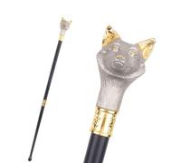 Canne de Marche Pliable en Forme de tête de Renard argenté pour Homme, Lot de 3 Cannes de Voyage pour la mobilité, la stabilité et l'assistance aux Personnes âgées