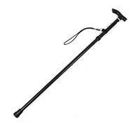 Canne de marche pliable réglable en hauteur 84-93 cm Bâton de trekking multifonction avec dragonnes, aluminium noir