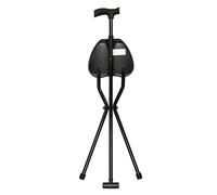 Canne de marche pliante avec siège, tabouret compact à trois pieds pour adultes, supporte jusqu'à 113 kg, design portable pour plus de commodité