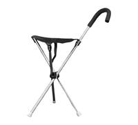Canne de marche pliante - Chaise trépied portable avec pieds en caoutchouc antidérapants, bâton de support en aluminium robuste pour personnes âgées, siège de voyage fiable pour randonnée, trekking, p