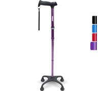 Canne de Marche pour Femme et Homme, Canne de Marche avec poignée Ergonomique et Base Gracieuse à 4 Dents pour Plus de stabilité, Bâtons de Marche réglables pour droitiers ou gauchers (Violet)