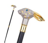 Canne de Marche pour Homme, 93cm en Forme de Lapin Doré et Argenté avec Longues Oreilles Support Robuste pour Usage Quotidien et Décoratif Cosplay