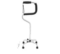 Canne de marche quadripode, hauteur réglable jusqu'à 95,5 cm, charge maximale 136 kg , Argent