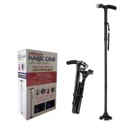 Canne de marche réglable, pliante avec lumière, canne de marche réglable à quatre pattes for hommes/dames marchant, parents âgés