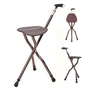 Canne de marche robuste avec siège pliable, tabouret réglable en alliage d'aluminium, capacité de 181,4 kg pour homme