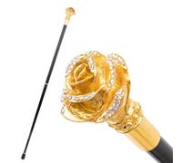 Canne de Marche Rose Dorée, Canne de Luxe Unisexe Avec Semelle Antidérapante Amovible, Style Cosplay Vintage 95 Cm