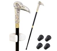 Canne de Marche Skeleton Bird, Avec Pince et 4 Patins Antidérapants Amovibles, Pour Collection de Cosplay, Canne Décorative 93 Cm(White)