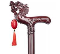 Canne de marche, tête de dragon vintage sculptée, support de mobilité en bois durable pour personnes âgées, décorative et robuste pour un usage quotidien