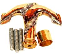 Canne de marche victorienne avec poignée d'ancre, style antique, doré