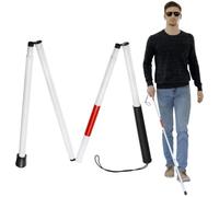 Canne de mobilité Blanche - Bâton de Store Pliable, Tige en d'aluminium réfléchissant, Soutien de sécurité pour Personnes âgées malvoyantes | pour l'extérieur, Voyage, Marche, visibilité