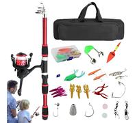 Canne de r pour - Kit de démarrage avec bobine rotative et sac de rangement, set d'introduction pour jeunes débutants