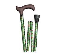 Canne Derby Pliable, Extensible, Aluminium, Fleurs Vertes