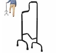 Canne d'escalier réglable avec support à quatre pieds, améliore la mobilité et la sécurité pour les personnes âgées et les personnes à mobilité réduite