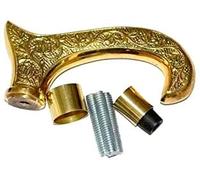 Canne en bois de style victorien faite à la main avec poignée en laiton massif