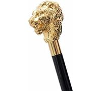 Canne en bois vintage avec poignée de lion en laiton pour homme et femme, style victorien, canne fantaisie pour mère et père
