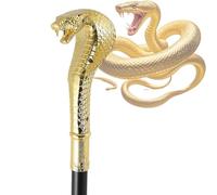 Canne en Métal de Luxe à Tête de Serpent Égyptien, Conception à Double Articulation pour une Portabilité Facile et un Attrait Élégant.(Metallic)