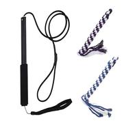 Canne extensible pour animal de compagnie, chasse, chiot, flirt télescopique avec 2 jouets en corde | Pôle de jeu pour chien pour arrière-cour, instinct de chasse, stimulation, activité physique, jeux