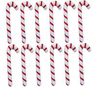 Canne Gonflable, 12pcs Cannes de Bonbons gonflables 35x11 décorations de Noël à Canne à Rayures Rouges avec buse gaz Anti-légers et Cannes Portables pour la pelouse