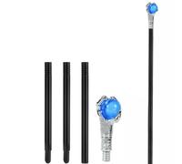 Canne gothiquem, sceptre de pharaon pour halloween et carnaval (Bleu) | accessoires de costume vampire, tête de mort, diable, sorcière, faucheuse, squelette, maléfique, cosplay, soirée à thème