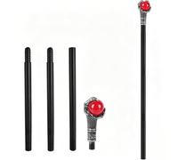 Canne gothiquem, sceptre de pharaon pour halloween et carnaval (Rouge) | accessoires de costume vampire, tête de mort, diable, sorcière, faucheuse, squelette, maléfique, cosplay, soirée à thème