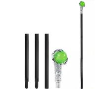 Canne gothiquem, sceptre de pharaon pour halloween et carnaval (Vert) | accessoires de costume vampire, tête de mort, diable, sorcière, faucheuse, squelette, maléfique, cosplay, soirée à thème