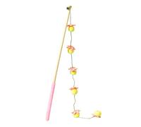 Canne interactive pour chat - Bâton interactif avec design fruits pour jouer soi-même - En bois - Pour jouer à l'intérieur, pour chatons, avec motifs oiseaux, poissons et souris, contre l'ennui