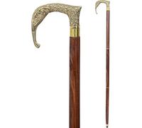 Canne nautique en laiton avec poignée incurvée en forme d'éléphant