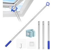 Canne Perche Telescopique pour Fenêtre de Toit Barre d'extension | Tige Telescopique Ouvre-Fenêtre de Toit avec Crochet Antidérapant Barre Ouverture pour Velux fenêtre de Toit et Store