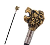 Canne Pliable en Aluminium « Bronze Lion », Canne à Deux Sections Réglable en Hauteur, Embout Antidérapant et Dragonne pour Plus de Stabilité