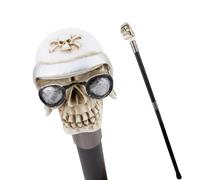 Canne Pliable en Aluminium « Sunglasses Skull », Canne de Marche Télescopique à Deux Sections avec Réglage de la Hauteur, Embout Antidérapant pour Plus de Stabilité