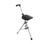 Canne pliante avec siège, capacité de charge 120 kg, noir