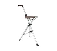 Canne pliante avec siège, charge maximale : 120 kg, poids léger : 1,24 kg, hauteur : 85 cm, chaise fauteuil roulant en aluminium marron pour personnes âgées, randonnée et vie quotidienne