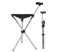 Canne pliante avec siège intégré, canne-chaise 2 en 1 légère, tabouret de voyage portable supportant jusqu'à 100 kg, hauteur réglable for hommes, femmes, seniors et usage extérieur.