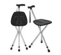 Canne pliante avec siège, légère et réglable en hauteur, avec éclairage LED, antidérapante et durable, convient aux hommes, aux femmes et aux personnes âgées Cane with Seat